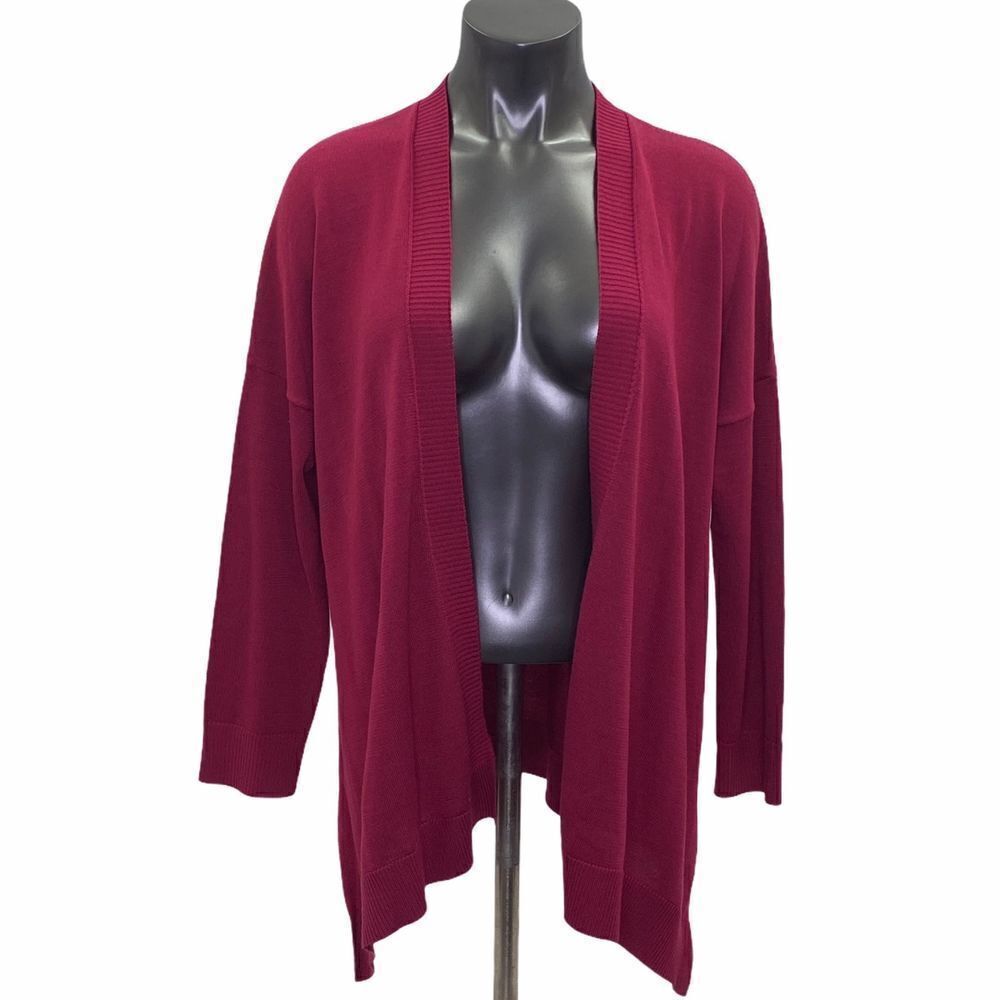 NWT Loft Maroon Long Sleeve Open Front Cardigan Lp